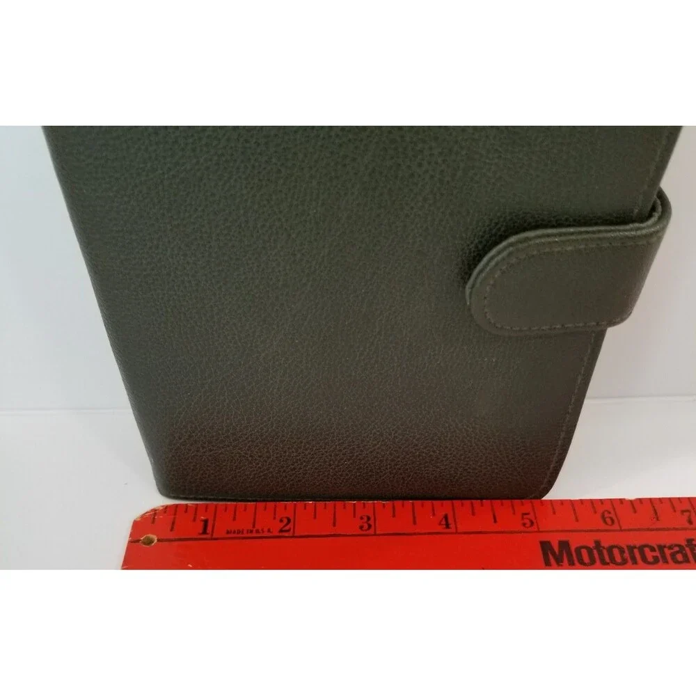 Mundex Dark Green Leather Planner Journal Snap Closure Vintage Unused Like New